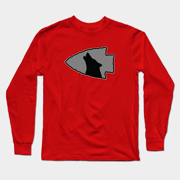 Howling Wolf Arrowhead - 2 Long Sleeve T-Shirt by Brightfeather